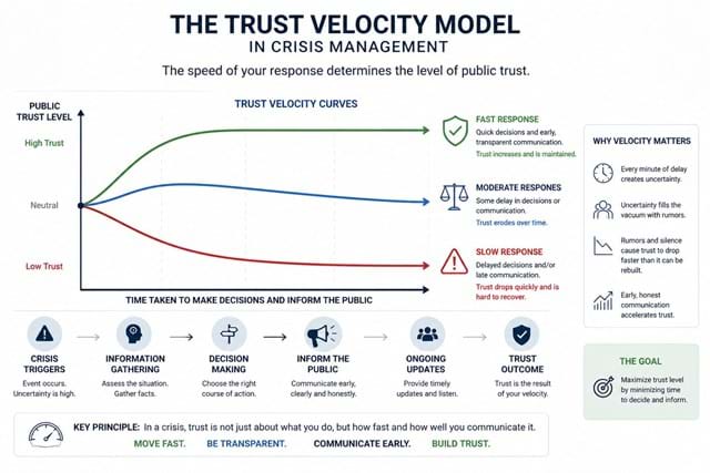 At its core, the model is structured around three conditions: •	When accuracy is high, but time is slow, trust decays. •	When speed is high, but accuracy is weak, trust collapses. •	When accuracy, speed, and coherence are held in balance, trust stabilises
